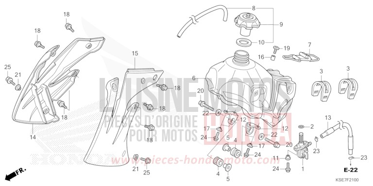 FUEL TANK for CRF150R "Big wheels" EXTREME RED (R292) from 2025